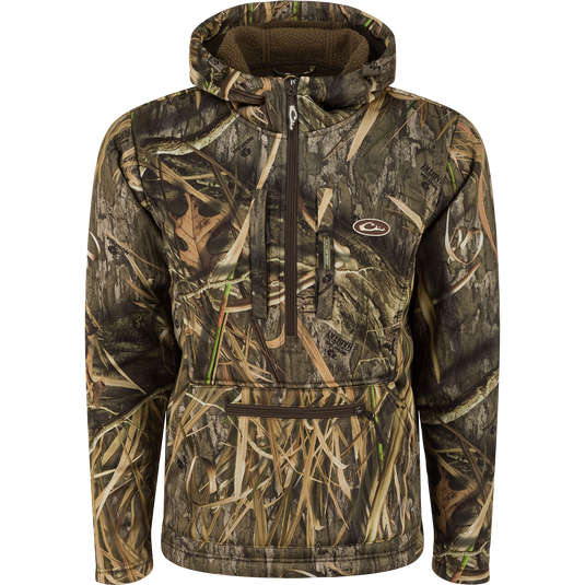 Ultimate Wader Quarter Zip Hoodie featuring high hand-warmer pockets, Magnattach™ left chest pocket, and Sherpa-lining, designed for warmth and comfort in mid-season temperatures.