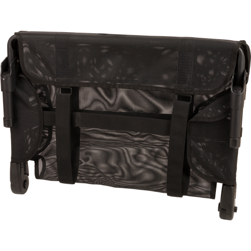 Gun Dog Cot with black mesh and wheels, featuring a sturdy steel frame, aluminum legs, and foldable design for easy travel and storage.