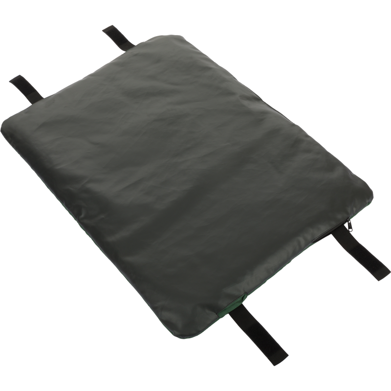 Gun Dog Bed Roll Pad with straps, showcasing durability and easy attachment for outdoor adventures.