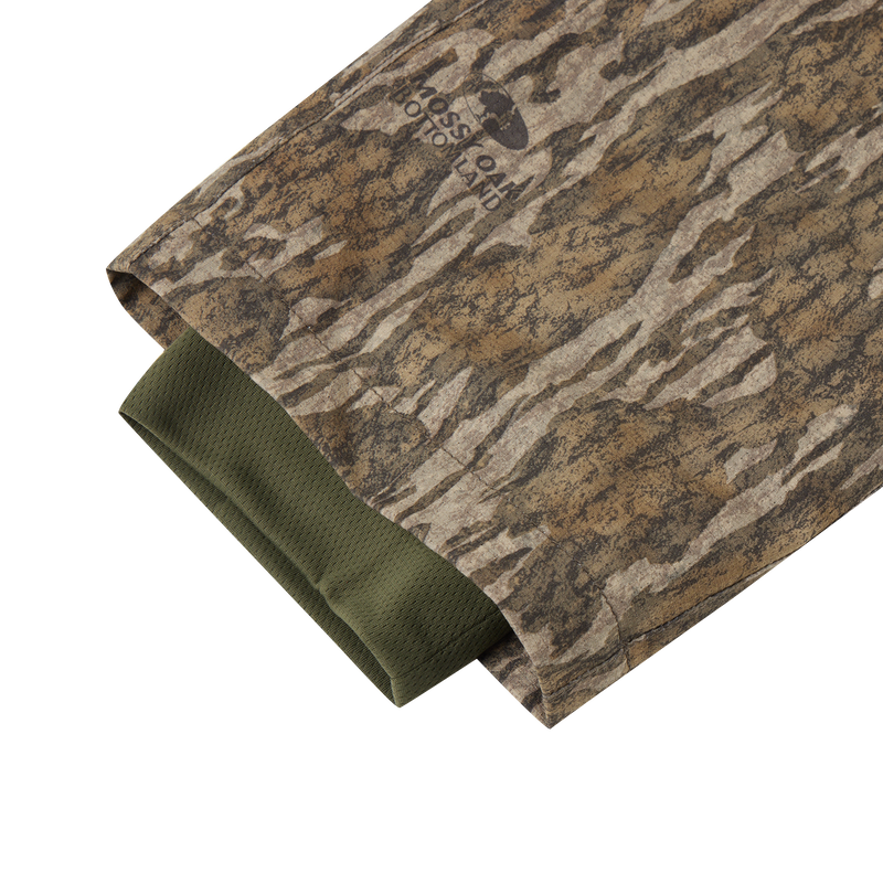 Early Bird Turkey Pant with Insect Repellent featuring camouflage fabric, stretch waistband, and cargo pockets, designed for enhanced mobility and protection during turkey hunting.