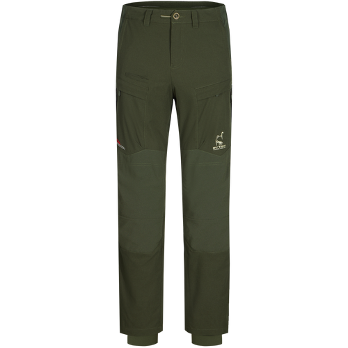 Early Bird Turkey Pant with Insect Repellent featuring stretch waistband, cargo pockets, and reinforced knees, designed for enhanced mobility and protection during hunting.