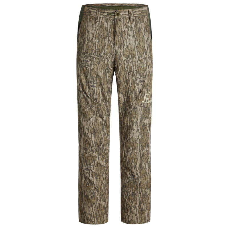 Turkey Pant with Spider Web Technology, featuring camouflage design, stretch waistband, and reinforced knees, ideal for silent and comfortable hunting adventures.