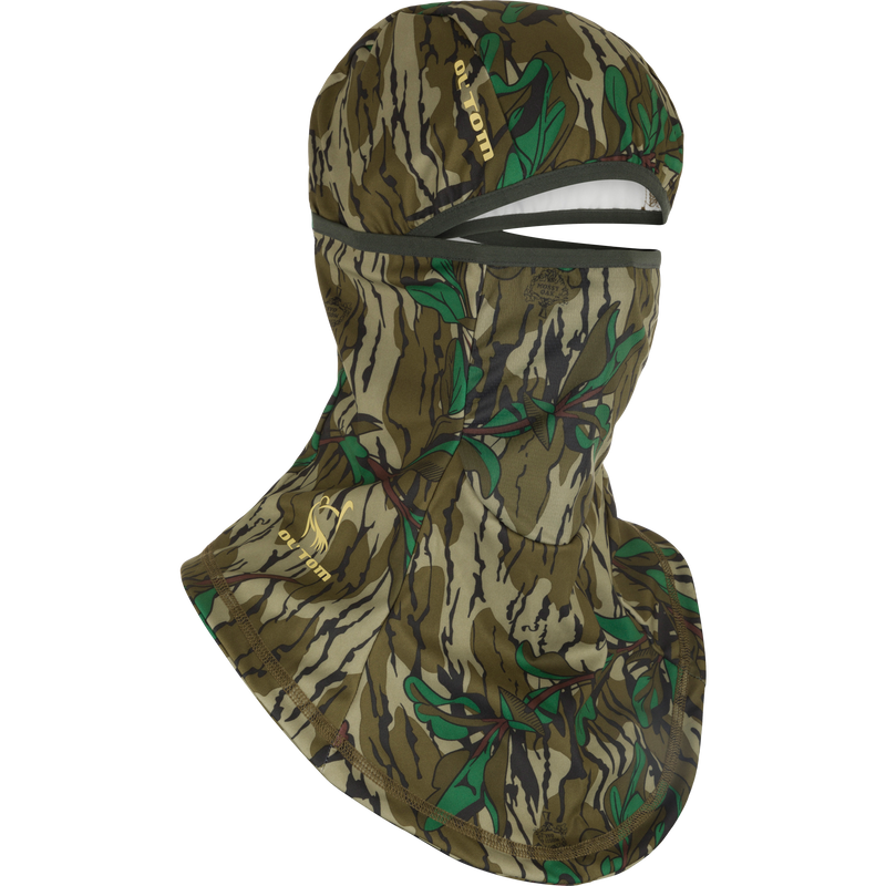 Early Bird Facemask with Insect Repellent featuring camouflage design, offers insect protection and breathability, ideal for hunting with micro vent holes and extended neck coverage.