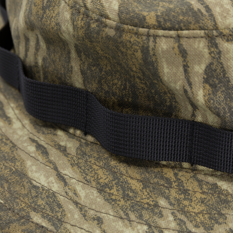 DUK Boonie Hat close-up featuring adjustable drawstring and durable cotton fabric, ideal for outdoor adventures with full brim for sun protection.