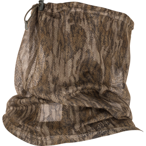 Performance Mesh Half Mask featuring a breathable polyester mesh with bungee cord adjustment for secure fit and comfort, ideal for hunting and outdoor activities.