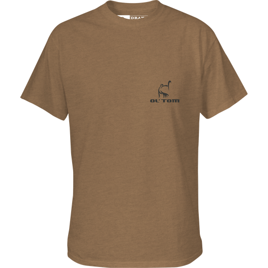 Classic Ol' Tom Logo T-Shirt featuring the Ol’ Tom turkey logo on the front pocket and Old School camo pattern on the back.