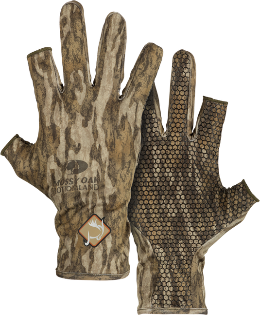 Performance Stretch-Fit Turkey Gloves with rubberized palms and fingerless thumb and index finger for enhanced grip and dexterity in hunting.