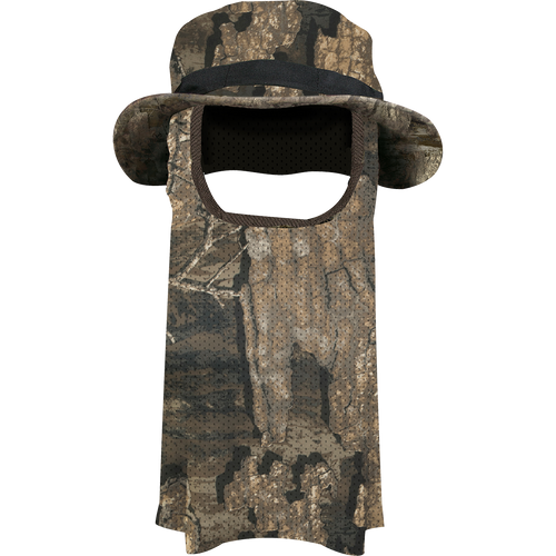 Big Bob Boonie Hat with built-in waterproof, breathable face mask and adjustable drawstring, ideal for turkey hunting.