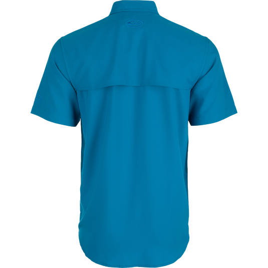 Ole Miss Frat Dobby Solid Short Sleeve Shirt Blue / Small