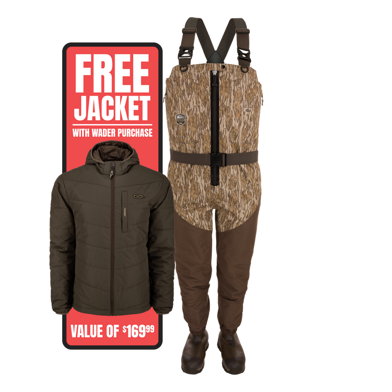 Hybrid Insulated Guardian Elite HND Front Zip Wader with advanced waterproof features, hybrid insulation, and reinforced seams for high-performance outdoor use.