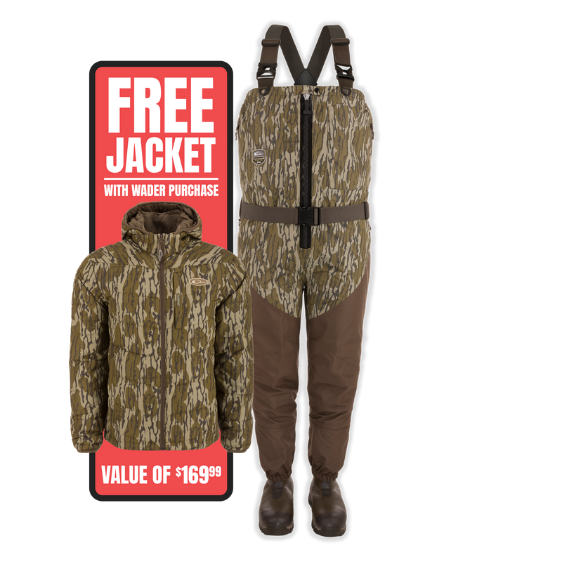 Insulated Guardian Elite HND Front Zip Wader showcasing durable design with waterproof fabrics and reinforced seams, ideal for hunting in challenging conditions.