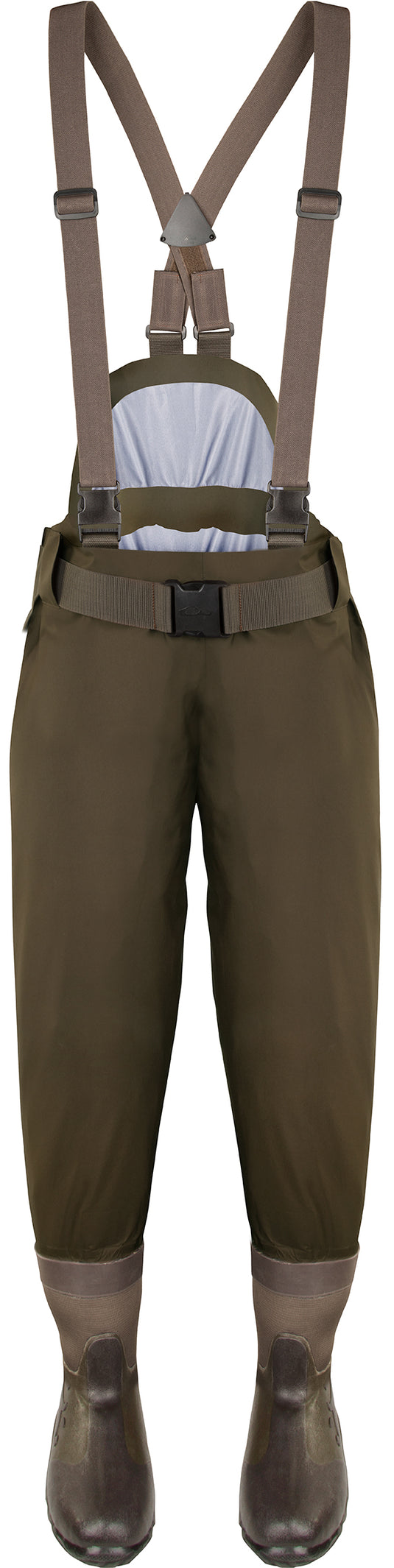 Guardian Elite™ 6-Layer 4-in-1 Waist-High Wader with Tear-Away Liner, showcasing durable construction and integrated belt for ultimate performance and versatility in hunting and fishing.