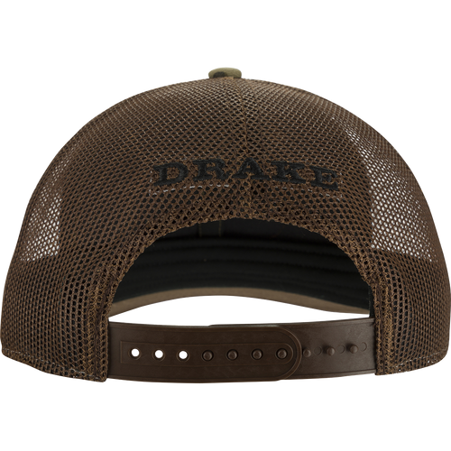 Oval Patch Ranger Camo Mesh Back Cap with black text on front, six-panel structured crown, pre-curved visor, and adjustable snapback closure.