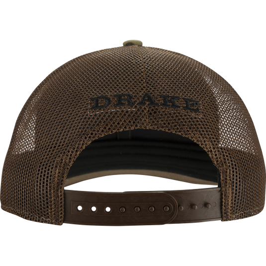 Oval Patch Ranger Camo Mesh Back Cap with black text on front, six-panel structured crown, pre-curved visor, and adjustable snapback closure.