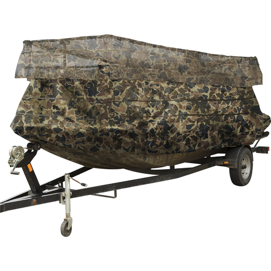 Ghillie Boat Blind with No-Shadow Dual Action Top – Drake Waterfowl