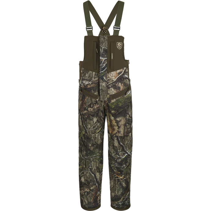 Standstill Windproof Bib with Agion Active XL®. Features include chest pockets, handwarmer pockets, and slash security pockets. Perfect for late-season hunting.