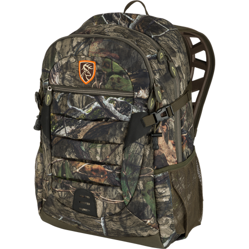A Non-Typical Day Pack, perfect for hunters on the move. Camouflage pattern backpack with large storage compartments, customized pockets, and comfortable padded shoulder straps. Ideal for packing in all your gear on the way to your favorite hunting spot.
