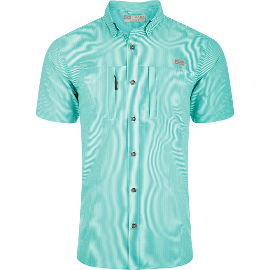Lot of 2-Bass Pro Shops Green button down Fishing shirt sz M Short Sleeve