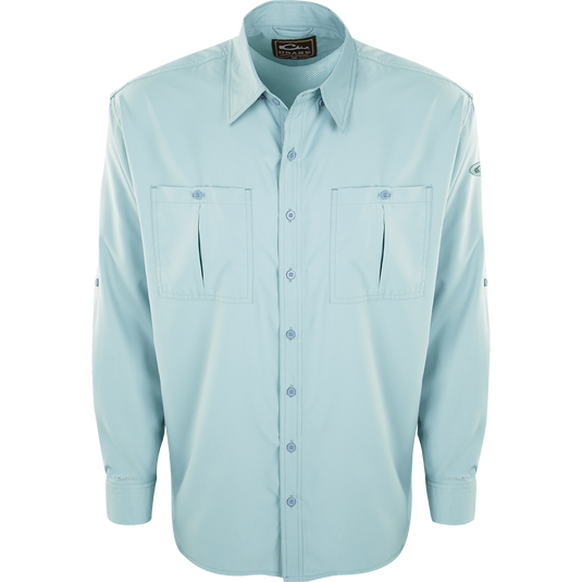 Ducks Unlimited Mens 2XL Vented SS Button Front Light Blue Shirt Fishing  Hiking