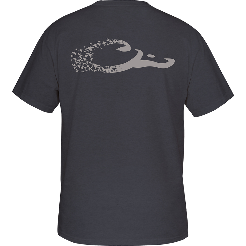 Drake Duck Logo T-Shirt with hi-res Drake Waterfowl logo on the back, featuring a tagless neck label for comfort.