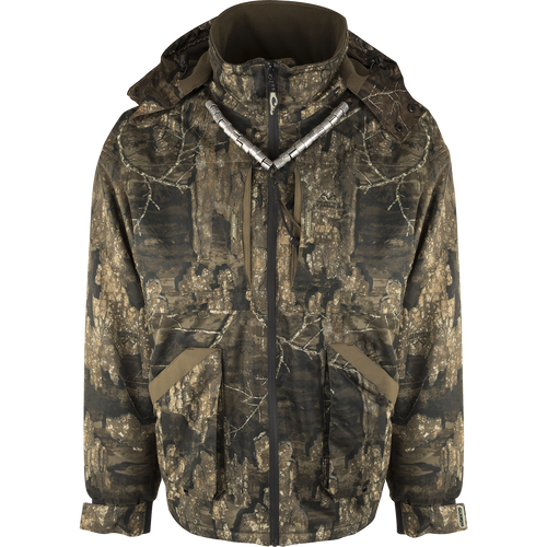 MST Refuge 3.0 Waterfowler's Wading Jacket with HyperShield™ 2.0, featuring durable zippers and pockets, designed for hunting in water and harsh conditions.