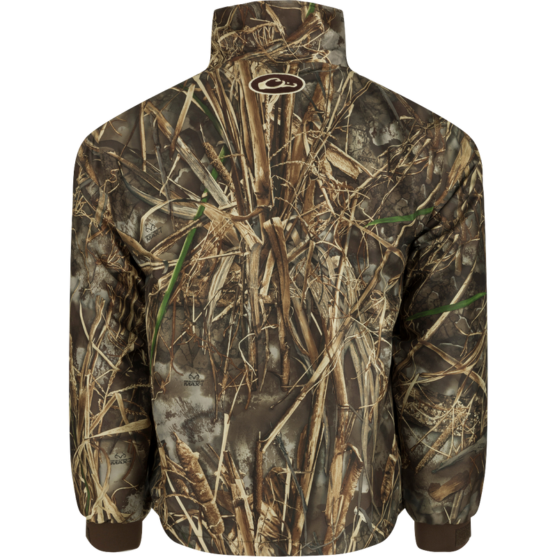 MST Refuge 3.0 Fleece-Lined 1/4 Zip Jacket in Realtree Timber camouflage pattern, featuring waterproof fabric, zippered chest pockets, and fleece-lined handwarmer pockets.