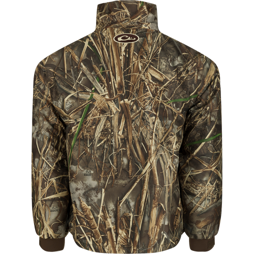 MST Refuge 3.0 Fleece-Lined 1/4 Zip Jacket in Realtree Timber camouflage pattern, featuring waterproof fabric, zippered chest pockets, and fleece-lined handwarmer pockets.