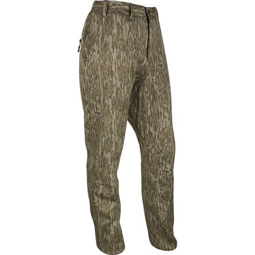 MST Ultimate Wader Pants: Camouflage trousers with adjustable ankle fit for waders or casual wear. Made of polyester fleece with Sherpa lining.